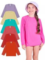 Kit 2 Camisetas infantil Menina Proteção Manga Longa camisa termica menina verão moda praia para meninas Kit 2 Camisetas infantil Menina Proteção Manga Longa camisa termica menina verão moda praia para meninas