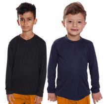 Kit 2 Camisetas Infantil Menino Proteção UV Térmica Solar Manga Longa Camisa Praia Esporte