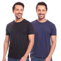 Kit 2 Camisetas Lisa Masculina Básica Gola Canelada Reforçada 100% Algodão Blusa Camisa