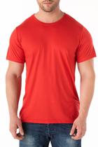 Kit 2 Camisetas Lisa Masculino Manga Curta 100% Poliéster Vermelho