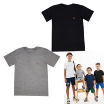 Kit 2 Camisetas Manga Curta Juvenil Menino Lisa Verão Roupa Infantil Masculina T-shirt Básica Criança Tamanho 4-14