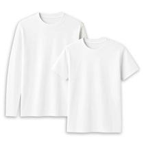 Kit 2 Camisetas Manga Curta Longa Branca Malha Fria Presídio