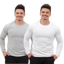 kit 2 Camisetas Manga Longa Algodão meia estação segunda pele