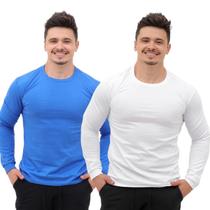 kit 2 Camisetas Manga Longa Algodão meia estação segunda pele