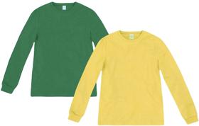 Kit 2 Camisetas Manga Longa Básica Com Punho No 2 Ao 16