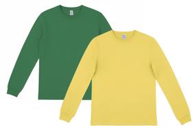 Kit 2 Camisetas Manga Longa Básica Com Punho No 2 Ao 16