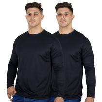 Kit 2 Camisetas Manga Longa Masculina Dry Fit Proteção UV 50