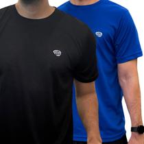 Kit 2 Camisetas Masculina Básica Preto e Azul Drifit- Flow You