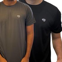 Kit 2 Camisetas Masculina Básica Preto e Cinza Drifit- Flow You Kit 2 Camisetas Masculina Básica Preto e Cinza Drifit- Flow You