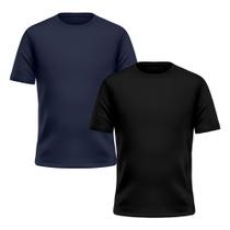 Kit 2 Camisetas Masculina DF Fit Manga Curta Poliéster Básica Lisa Treino Academia Passeio