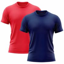 Kit 2 Camisetas Masculina Manga Curta Dry Básica Lisa Proteção Solar UV Térmica Blusa Academia