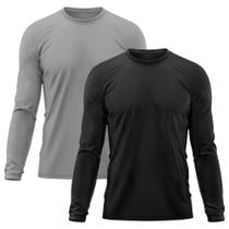 Kit 2 Camisetas Masculina Proteção Solar Uv Manga Longa Segunda Pele