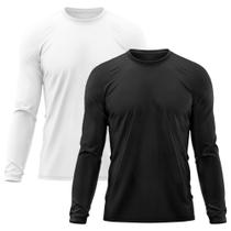 Kit 2 Camisetas Masculina Proteção Solar Uv Manga Longa Segunda Pele - Brás e Cia