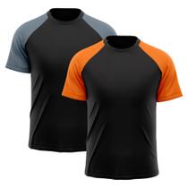 Kit 2 Camisetas Masculina Raglan Dry Fit Proteção Solar UV