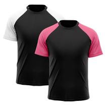 Kit 2 Camisetas Masculina Raglan Dry Fit Proteção Solar UV
