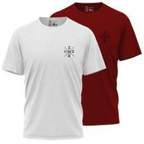 Kit 2 Camisetas Masculina Slim 100% Algodão Gola Redonda Fio 30.1