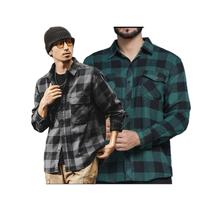 Kit 2 Camisetas Masculina Xadrez Flanelada Com Bolsos Premium Kit 2 Camisetas Masculina Xadrez Flanelada Com Bolsos Premium
