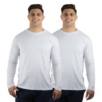 Kit 2 Camisetas Masculinas Manga Longa 100% Algodão Premium