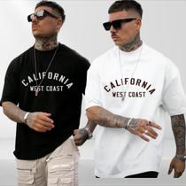 Kit 2 Camisetas Oversized Masculina Treino West Coat Academia 100% algodão