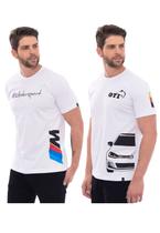 KIT 2 Camisetas Personalizada Carros Sport Gti Arrancada Veloz For Racer -Branco