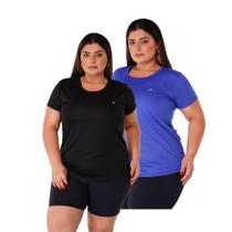 Kit 2 Camisetas Plus Size Dry Fit Feminina Fitness Academia - Força do Sol