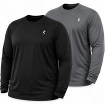 Kit 2 Camisetas Plus Size Viva Fitness Manga Longa -