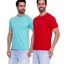 Kit 2 camisetas Premium Azul Claro e Vermelho Kit 2 camisetas Premium Azul Claro e Vermelho
