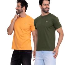Kit 2 camisetas Premium Laranja e Verde Militar