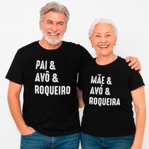 Kit 2 Camisetas Premium Pretas Masculina e Feminina com Estampas Rock
