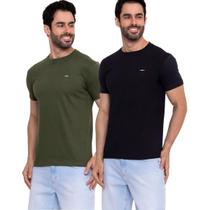 Kit 2 camisetas Premium Verde Militar e Preto