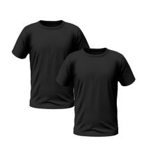Kit 2 Camisetas Preta Masculinas Camisa Manga Curta Lisa Premium