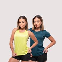 Kit 2 Camisetas (regata+blusinha) Dry Fit Fitness Academia