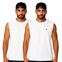 Kit 2 Camisetas Regata Oversized Masculina Streetwear Treino Algodao Premium
