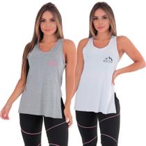 Kit 2 Camisetas Regatas Femininas Academia Fitness Rocca