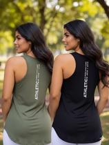 Kit 2 Camisetas Regatas Femininas Longline Fitness Academia Kit 2 Camisetas Regatas Femininas Longline Fitness Academia