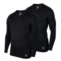Kit 2 Camisetas Térmicas Masculina Segunda Pele Camisa Uv50+ DryFit Proteção