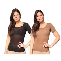 Kit 2 Camisetes Selene Segunda Pele Fio 40 Feminino