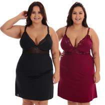 Kit 2 Camisola Amamentação Plus Size Pós Parto Gestante