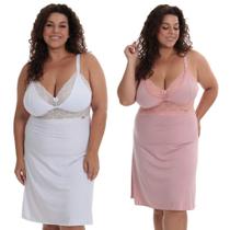 Kit 2 Camisola Amamentação Renda PLUS Size Gestante Kit 2 Camisola Amamentação Renda PLUS Size Gestante