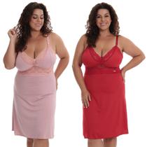 Kit 2 Camisola Amamentação Renda PLUS Size Gestante