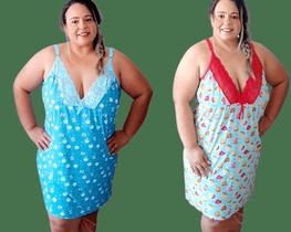 Kit 2 Camisola Feminina Plus Size Camisão Alça