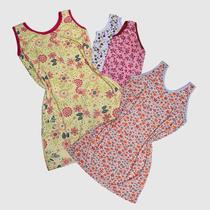 Kit 2 Camisola Plus Size De Algodão Vestido De Dormir Sem Manga Kit 2 Camisola Plus Size De Algodão Vestido De Dormir Sem Manga