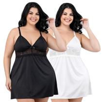 Kit 2 Camisolas Amamentação Para Maternidade Feminina Plus Size Gestante Com Click Pós Parto Renda