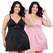 Kit 2 Camisolas Amamentação Para Maternidade Feminina Plus Size Gestante Com Click Pós Parto Renda