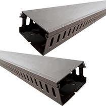 KIT 2 CANALETA 1METRO VENTILADA CINZA 50X80 X1000MM (AxLxC) KIT 2 CANALETA 1METRO VENTILADA CINZA 50X80 X1000MM (AxLxC)