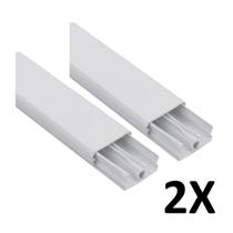 Kit 2 Canaleta 2 Divisórias Cabos Fios Fita Dupla Face 2Mt