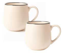 Kit 2 Caneca Café Chá Ceramica Denny Creme 440ml Servir Gran