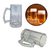 Kit 2 Caneca Chopp 380ml Copo Transparente Resistente Bar Restaurante Festa Churrasco Decoração