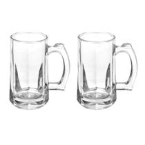 Kit 2 Caneca De Vidro Para Chopp Hamburgo 370ml