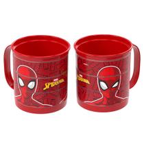 Kit 2 Caneca Giratória do Homem Aranha Xícara 360ml Plástica Livre BPA